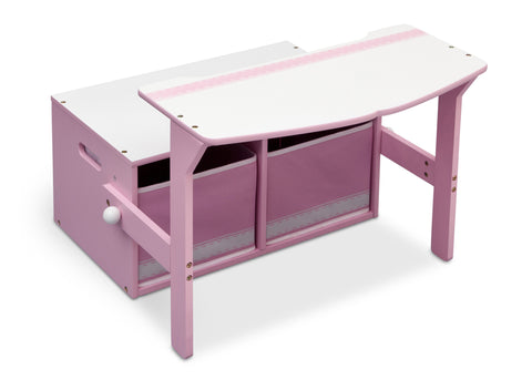 Generic Pink 3-in-1 Storage Bench and Desk
